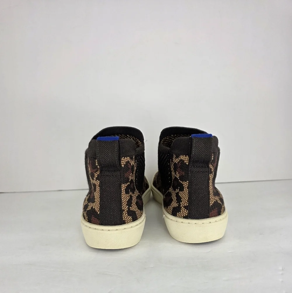 Rothy's The Chelsea Wildcat Ankle Boot Sneakers‎ Pull On Leopard Print Size 5